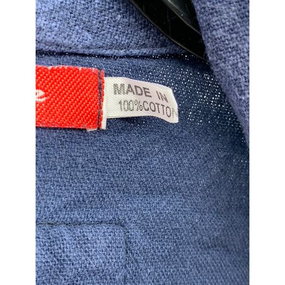 NEPTUNE Unisex Navy Rare TMCE Embroidered Graphic Open-Front Cardigan SZ OS - Picture 10 of 10